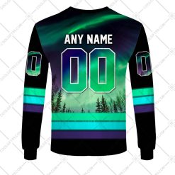 Alternative view of CFL Montreal Alouettes Custom Name Number Northern Lights Sweatshirt