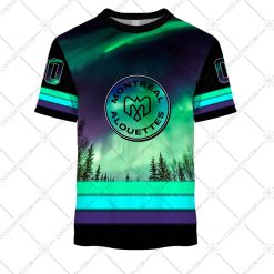 CFL Montreal Alouettes Custom Name Number Northern Lights T-Shirt