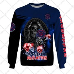 CFL Montreal Alouettes Custom Name Number Skull Death Sweatshirt