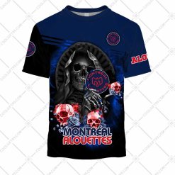 CFL Montreal Alouettes Custom Name Number Skull Death T-Shirt