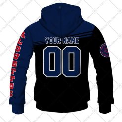 Alternative view of CFL Montreal Alouettes Custom Name Number Skull Death Zip Up Hoodie