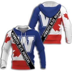 CFL Winnipeg Blue Bombers Canada Flag Pullover Hoodie