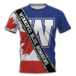 CFL Winnipeg Blue Bombers Canada Flag T-Shirt