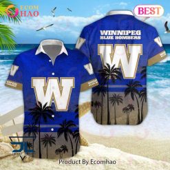 CFL Winnipeg Blue Bombers Coconut Tree Hawaiian Shirt