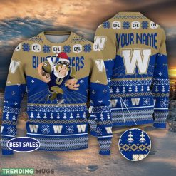 CFL Winnipeg Blue Bombers Custom Name Mascot Sweater