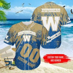 CFL Winnipeg Blue Bombers Custom Name Number Style Baseball Jersey