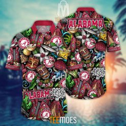NCAA Alabama Crimson Tide Flower Pattern Hawaiian Shirt