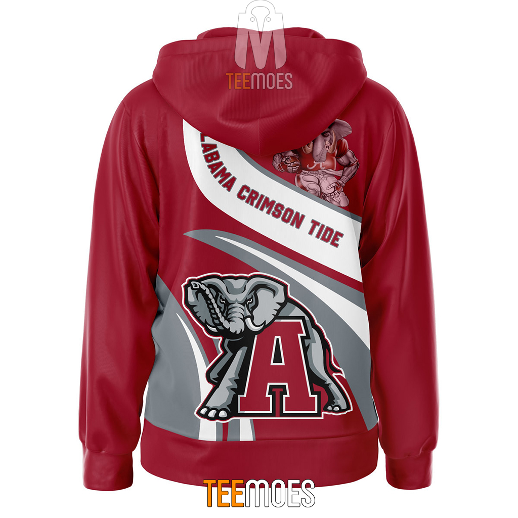 NCAA Alabama Crimson Tide Roll Tide Zip Up Hoodie - Image 3