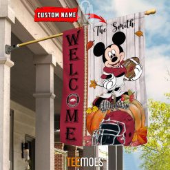 Alternative view of NCAA Arkansas Razorbacks Custom Name Mickey House Flag