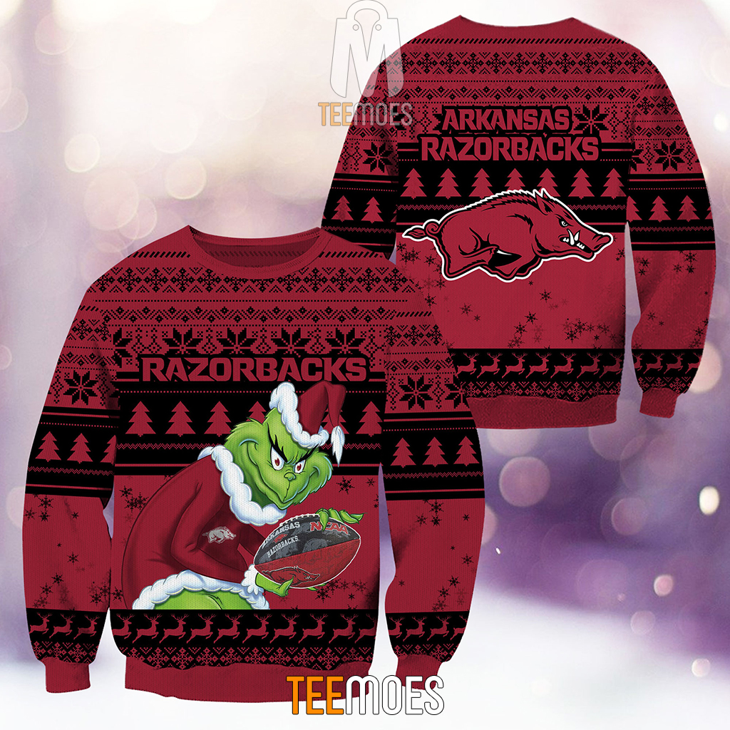 NCAA Arkansas Razorbacks The Old Grinch Ugly Christmas Sweater