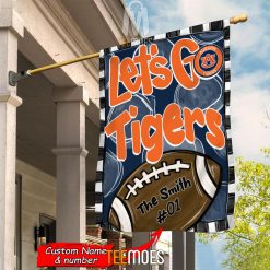 NCAA Auburn Tigers Custom Name Number Let's Go Tigers House Flag