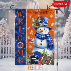 NCAA Boise State Broncos Custom Name Snowman Christmas House Flag
