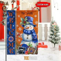 Alternative view of NCAA Boise State Broncos Custom Name Snowman Christmas House Flag