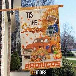 Alternative view of NCAA Boise State Broncos Fall Tis The Season House Flag