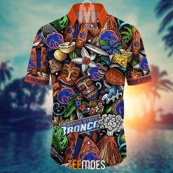 Alternative view of NCAA Boise State Broncos Flower Pattern Hawaiian Shirt