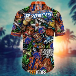 NCAA Boise State Broncos Flower Pattern Hawaiian Shirt - Image 3
