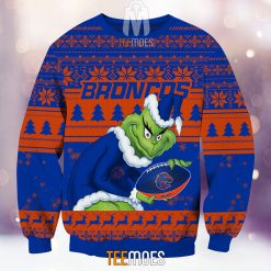 Alternative view of NCAA Boise State Broncos The Old Grinch Ugly Christmas Sweater