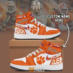 NCAA Clemson Tigers Custom Name Air Jordan 1 High Sneakers