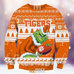 Alternative view of NCAA Clemson Tigers The Old Grinch Ugly Christmas Sweater
