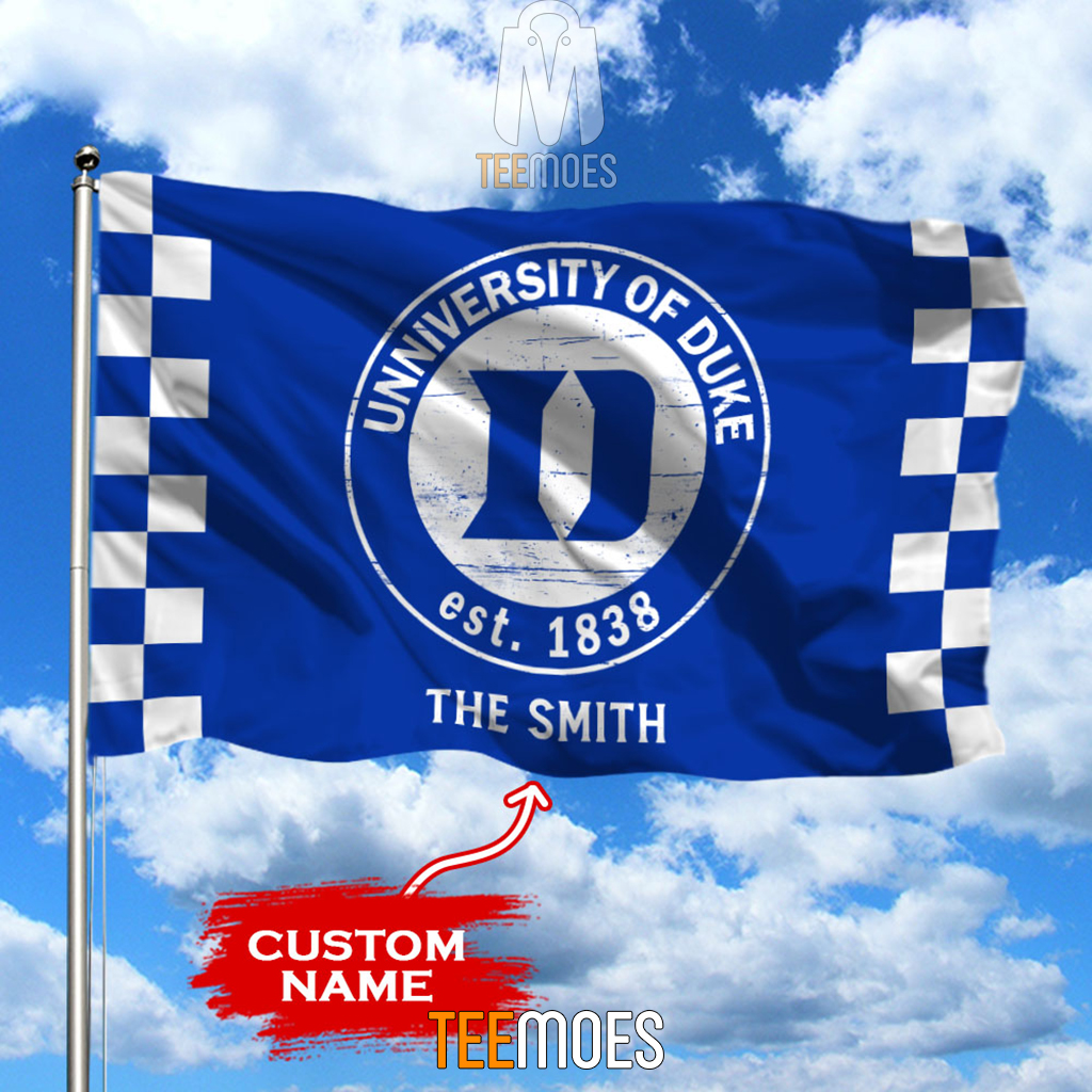 NCAA Duke Blue Devils Custom Name Garden House Flag