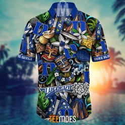 Alternative view of NCAA Duke Blue Devils Flower Pattern Hawaiian Shirt