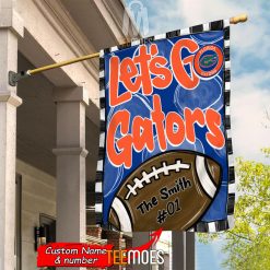 NCAA Florida Gators Custom Name Number Let's Go Gators House Flag