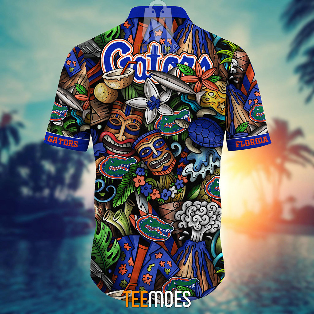NCAA Florida Gators Flower Pattern Hawaiian Shirt - Image 3