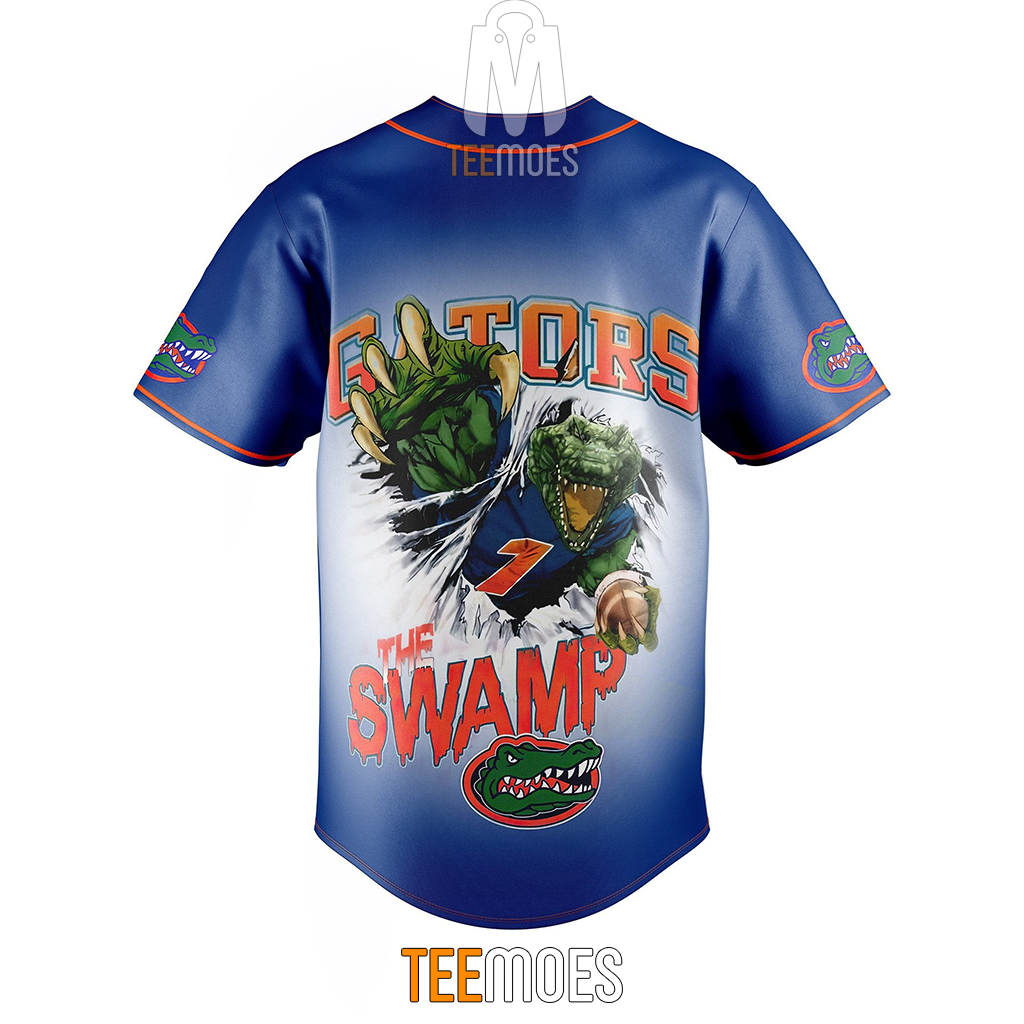 NCAA Florida Gators The Swamp Blue Baseball Jersey - Image 3