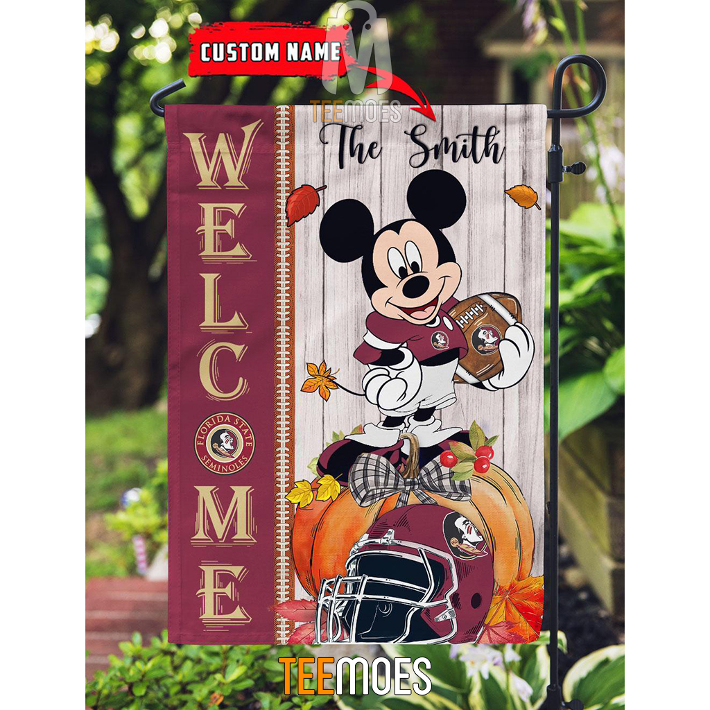 NCAA Florida State Seminoles Custom Name Mickey House Flag - Image 3