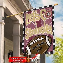 NCAA Florida State Seminoles Custom Name Number Let's Go Seminoles House Flag