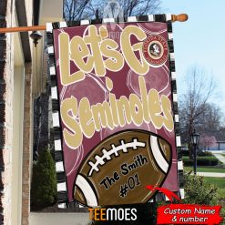 Alternative view of NCAA Florida State Seminoles Custom Name Number Let's Go Seminoles House Flag