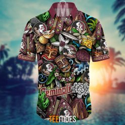 Alternative view of NCAA Florida State Seminoles Flower Pattern Hawaiian Shirt