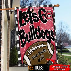 Alternative view of NCAA Georgia Bulldogs Custom Name Number Let's Go Bulldogs House Flag