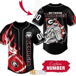 NCAA Georgia Bulldogs Custom Name Number Between The Hedges Baseball Jersey