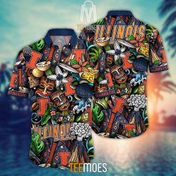 NCAA Illinois Fighting Illini Flower Pattern Hawaiian Shirt