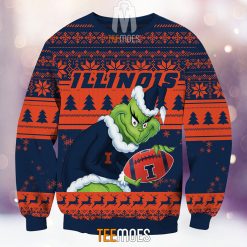 Alternative view of NCAA Illinois Fighting Illini The Old Grinch Ugly Christmas Sweater