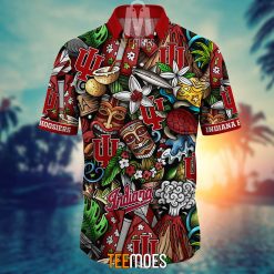 Alternative view of NCAA Indiana Hoosiers Flower Pattern Hawaiian Shirt