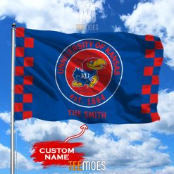 NCAA Kansas Jayhawks Custom Name Garden House Flag