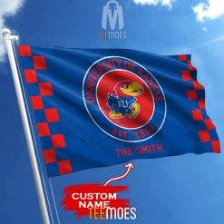 Alternative view of NCAA Kansas Jayhawks Custom Name Garden House Flag