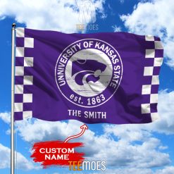 NCAA Kansas State Wildcats Custom Name Garden House Flag
