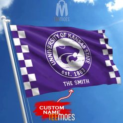 Alternative view of NCAA Kansas State Wildcats Custom Name Garden House Flag
