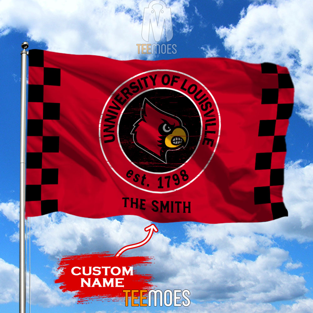 NCAA Louisville Cardinals Custom Name Garden House Flag