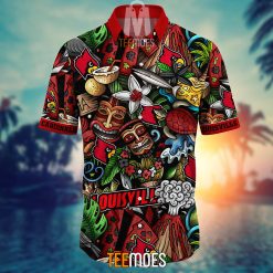 Alternative view of NCAA Louisville Cardinals Flower Pattern Hawaiian Shirt