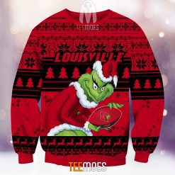 Alternative view of NCAA Louisville Cardinals The Old Grinch Ugly Christmas Sweater