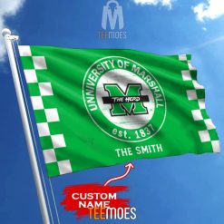 Alternative view of NCAA Marshall Thundering Herd Custom Name Garden House Flag