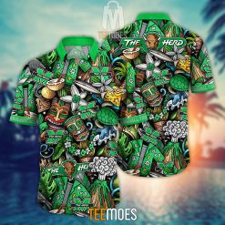 NCAA Marshall Thundering Herd Flower Pattern Hawaiian Shirt