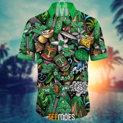 Alternative view of NCAA Marshall Thundering Herd Flower Pattern Hawaiian Shirt