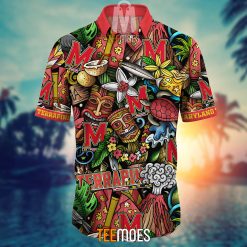 Alternative view of NCAA Maryland Terrapins Flower Pattern Hawaiian Shirt