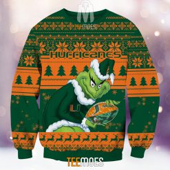 Alternative view of NCAA Miami Hurricanes The Old Grinch Ugly Christmas Sweater