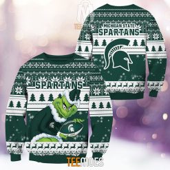 NCAA Michigan State Spartans The Old Grinch Ugly Christmas Sweater